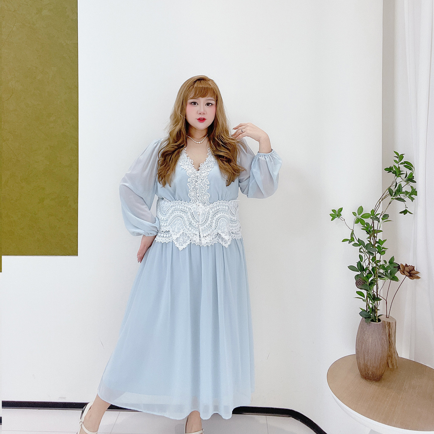 胖莹莹大码女装300斤甜美温柔精致高级感蕾丝V领小衫半身裙套装,淘宝优惠券,粉丝福利购,淘宝优惠卷