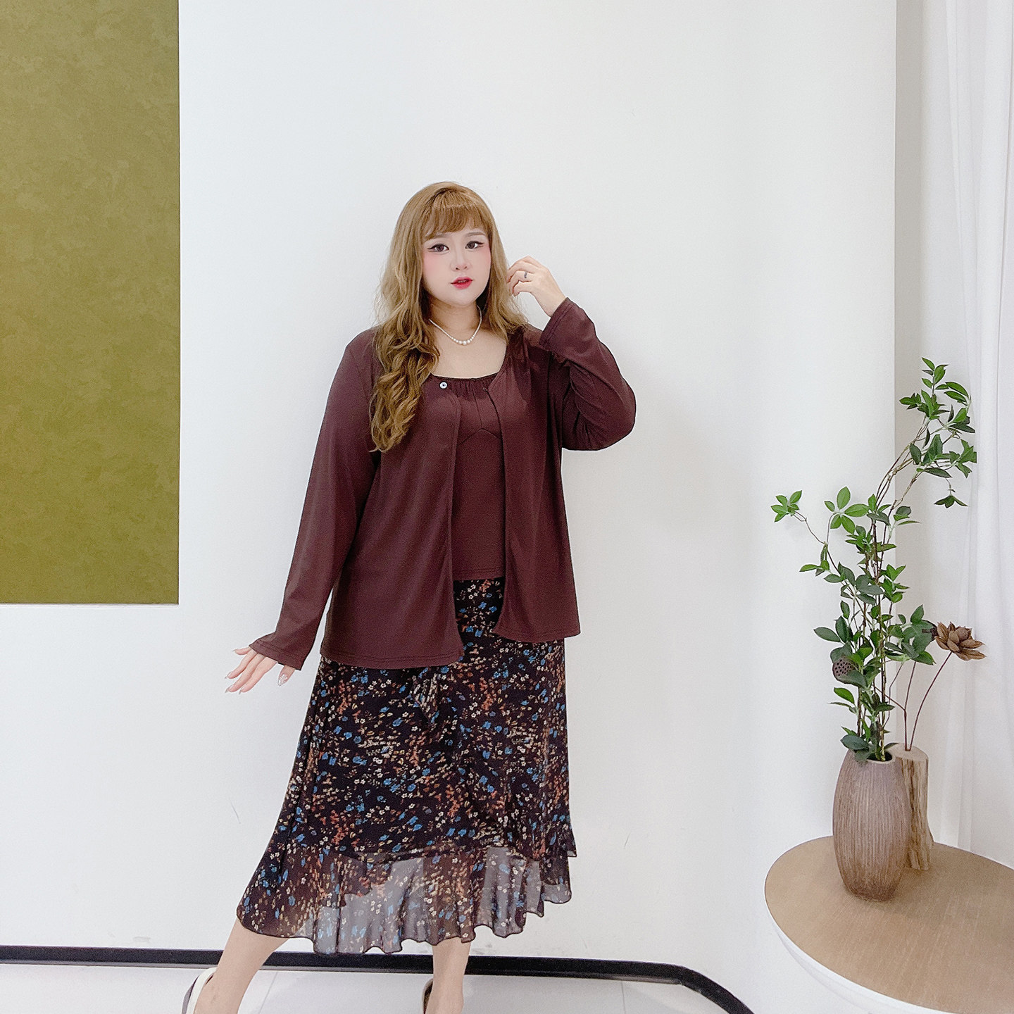 300斤胖莹大码女装轻熟风法式复古高级感碎花半身裙吊带开衫套装,淘宝优惠券,粉丝福利购,淘宝优惠卷