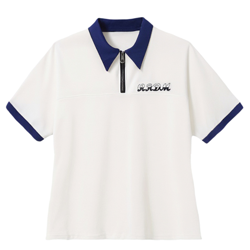 300斤胖莹莹大码女装撞色薄款娃娃衫学院风减龄刺绣polo衫短袖T恤 - 图3