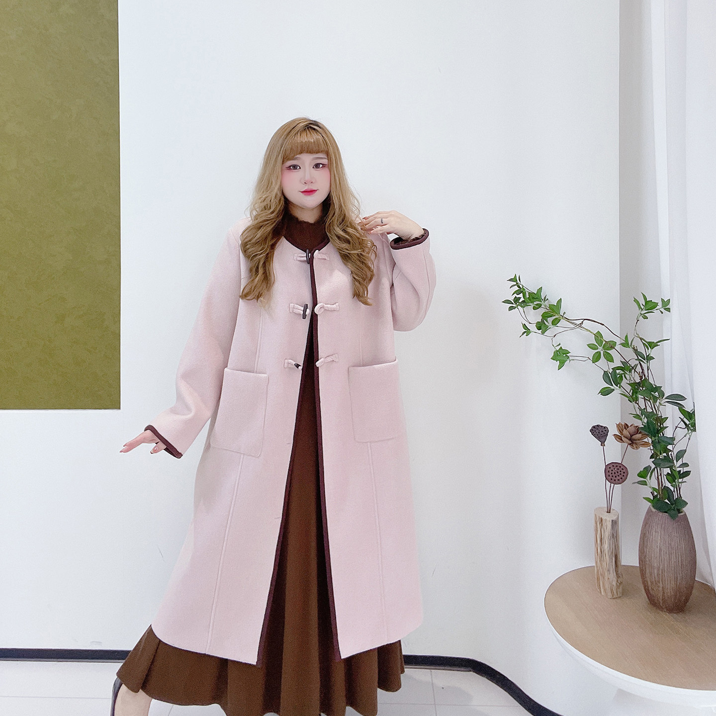 胖莹莹大码女装法式复古甜美小香温柔百搭气质名媛长短款毛呢外套,淘宝优惠券,粉丝福利购,淘宝优惠卷