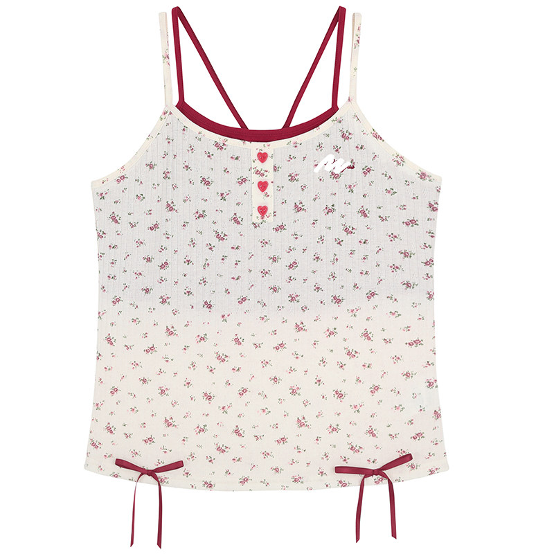 200斤胖莹莹大码女装甜美碎花假两件少女感ins辣妹减龄蝴蝶结吊带,淘宝优惠券,粉丝福利购,淘宝优惠卷