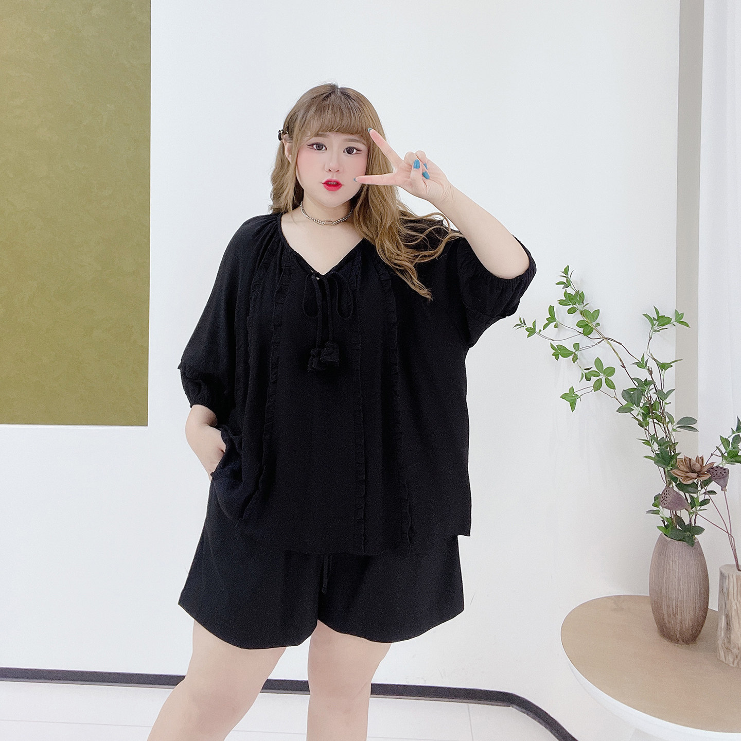 2025夏季胖莹莹大码女装多巴胺薄款宽松休闲慵懒高腰百搭山本短裤,淘宝优惠券,粉丝福利购,淘宝优惠卷