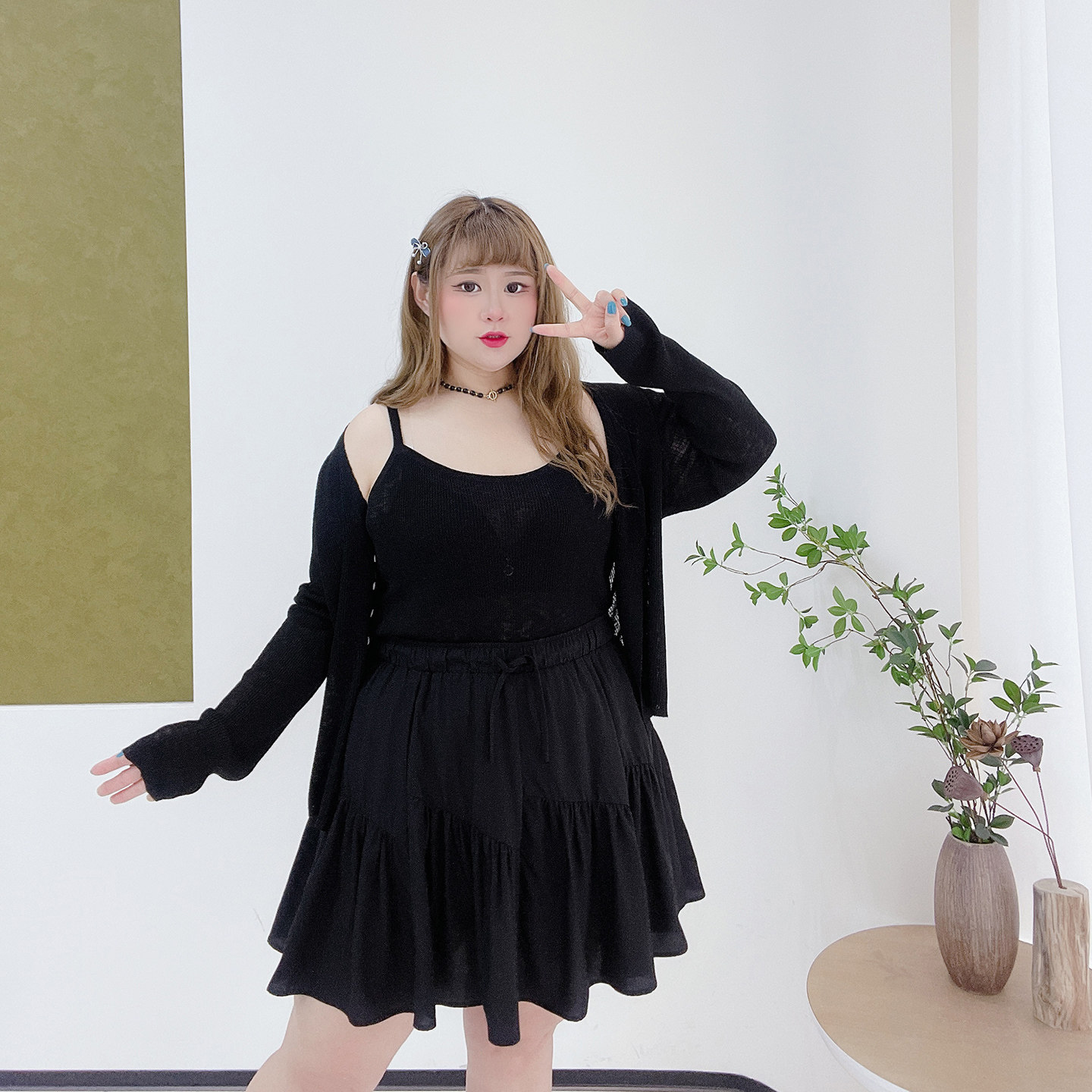 胖莹莹大码女装胖mm女团少女感松紧腰减龄俏皮高腰A字短款半身裙,淘宝优惠券,粉丝福利购,淘宝优惠卷