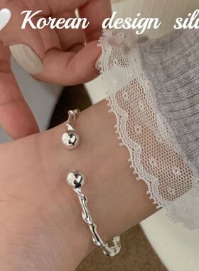 高级感日系缠绕风女拉满银手镯