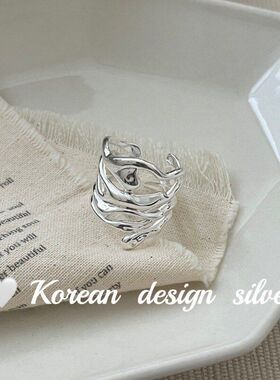 小众多层纯银戒指重工韩国潮酷