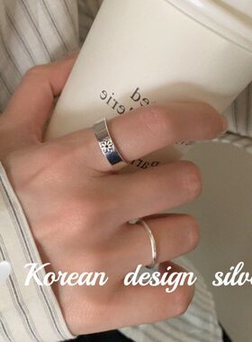 高级感银饰风雏菊韩版简约小涂鸦