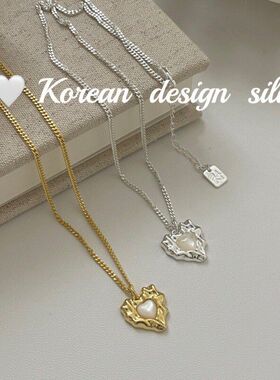 爱心亮纯银锁骨ins风不规则链叠