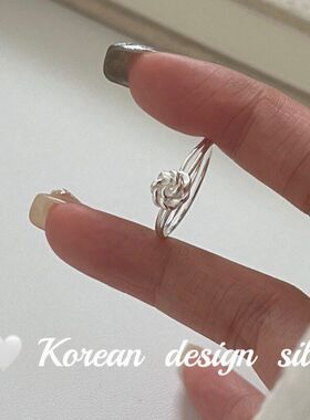 ins大门双层纯银百搭风戒指银饰