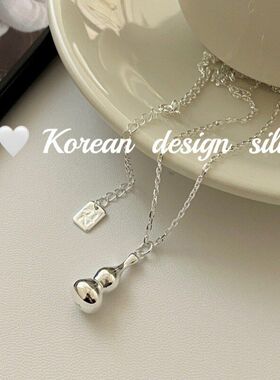 简葫芦百搭ins女银饰品韩国风极