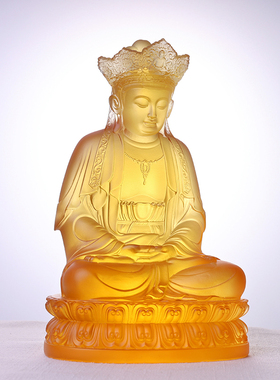 毗卢观音菩萨琉璃佛像坐像普陀山观世音观自在摆件家居供奉佛堂