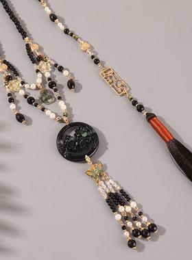 神隐新中式蝴蝶背云流苏软项链