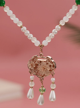 古风合金仿珍珠圆链女