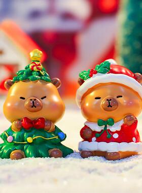 创意可爱豚豚仔的圣诞狂欢盲盒宿舍装饰摆件氛围圣诞节送礼物