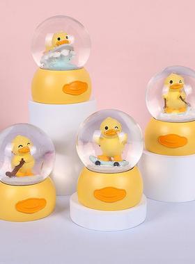 可爱卡通动物发光水晶球公仔儿童玩具生日礼物礼品送男女孩雪花球