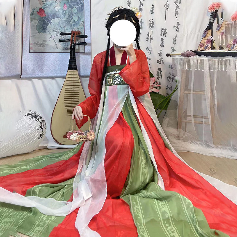 汉旭梨花朵朵女唐制复原款印花汉服 汉旭汉服