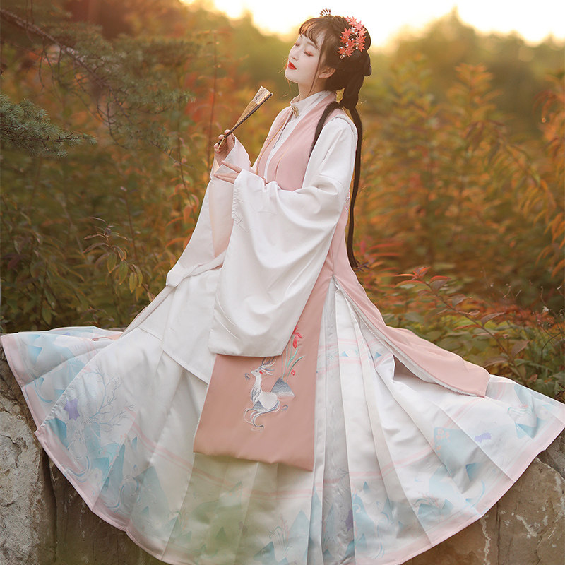 汉旭原创不染明制立领长袄比甲汉服 汉旭汉服