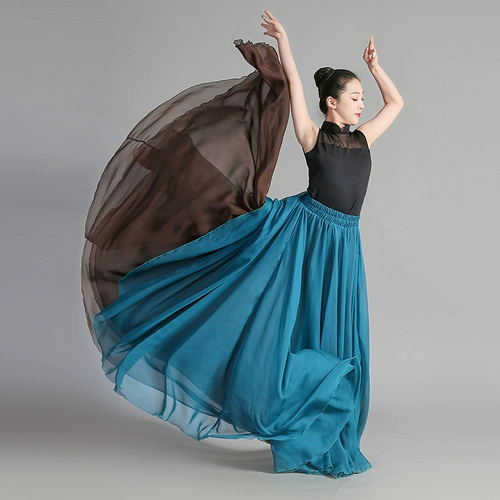 Двухцветная классическая спортивная одежда, костюм, длинная юбка