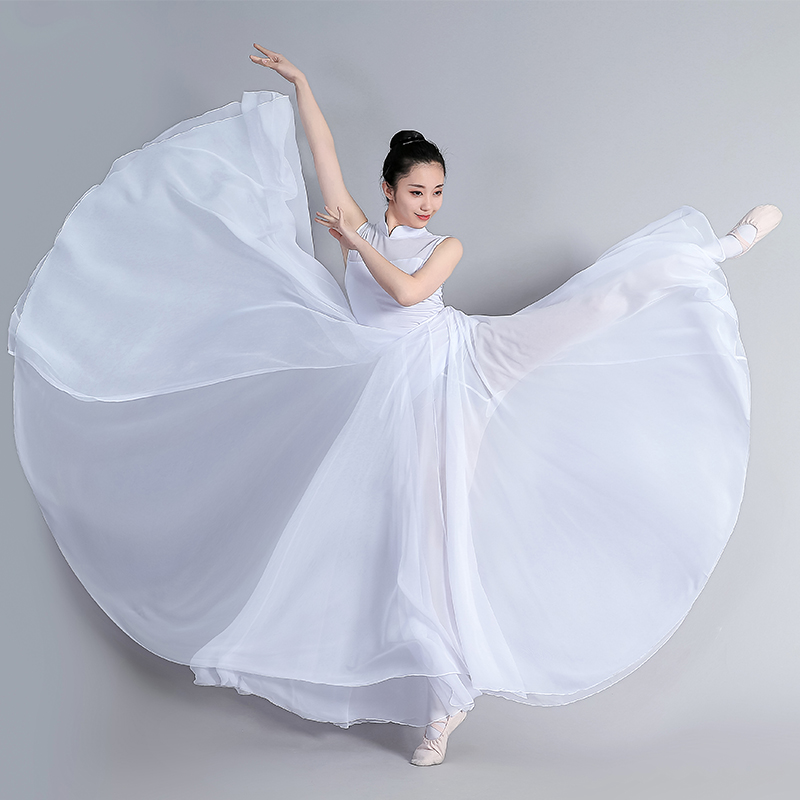 民族中国风古典舞蹈大摆现代纱裙 众托半身裙