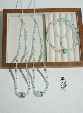 【金鱼气泡水】夏日无金属红蓝锦鲤锁骨链项链汉服配饰