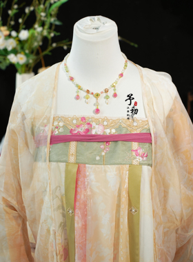 【春桃缀樱】桃红柳绿珍珠樱花雨岫玉桂花多流苏锁骨链