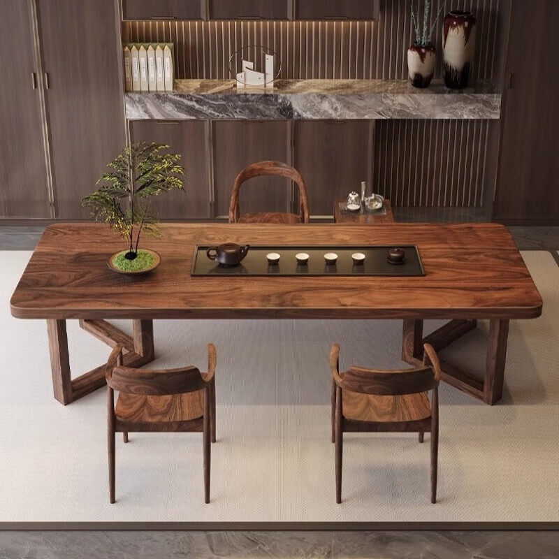 胡桃木茶桌南美进口大板办公桌公司会议桌家用大书桌新中式餐桌,淘宝优惠券,粉丝福利购,淘宝优惠卷