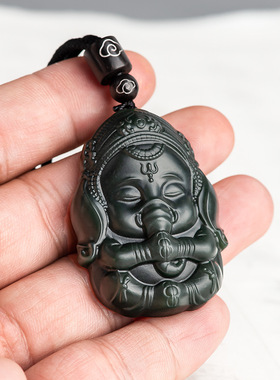 正品天然老料和田玉墨玉保真通财象神玉石吊坠玉坠男女款挂件玉牌