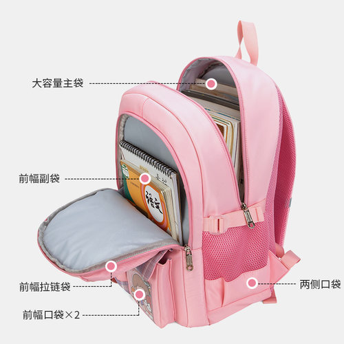 巴布豆书包小学生初中女孩儿童大容量高中生时尚休闲旅游双肩背包 - 图2