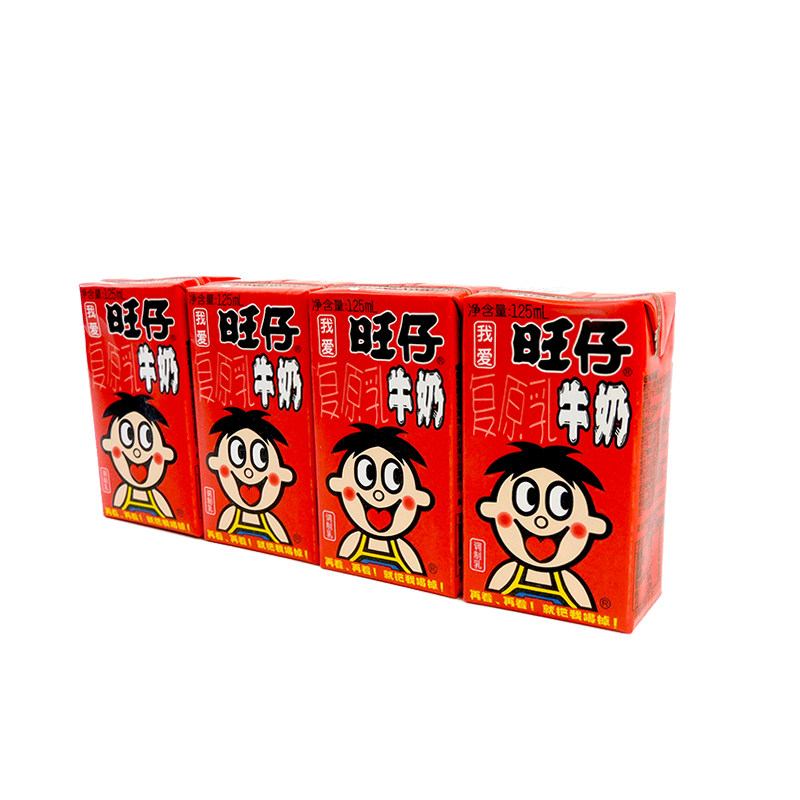 旺仔牛奶孩学生早餐饮料125ml*4盒装整箱一箱旺旺复原乳牛奶小_虎窝淘