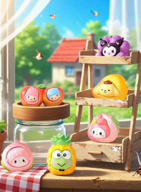 卡通水果三丽鸥萌粒公仔树脂diy 车载饰品桌面迷你小摆件盲袋