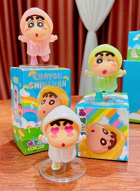 正版卡通蜡笔小新公仔车载家居小摆件可爱潮玩手办桌面摆饰小礼品