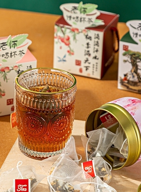 送老师节日伴手礼礼盒装蜜桃乌龙茶胖大海茶白桃乌龙茶礼物教师节