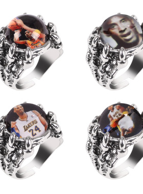 男士合金欧美球迷开口可调节戒指