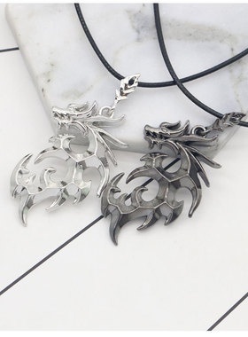 十二生肖朋克风火焰龙图腾项链