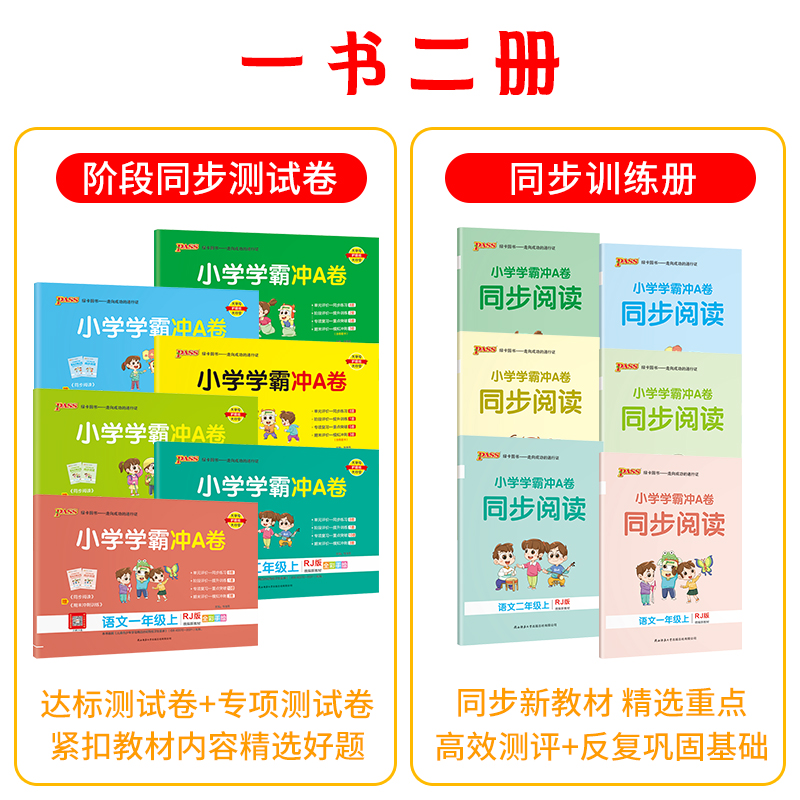 2023pass绿卡小学学霸冲a卷二三四五六一年级上册下册语文数学英语人教版北师练习册题同步训练试卷测试卷全套单元卷子期末冲刺卷 - 图1