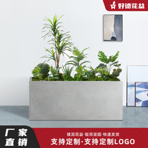 Flower pot rectangular cement flower pot Nordic strip Horse trough Living room Balcony Outdoor type Vegetable Magnesium Clay Flower Case Big Green Plant