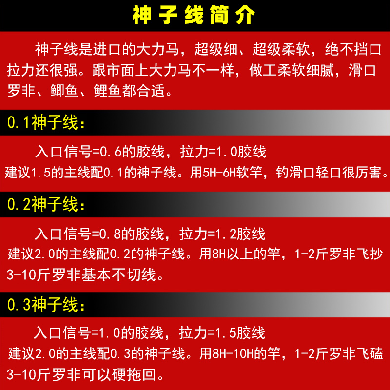 非王钓 碳芯大力马鱼线罗非子线超细0.1强拉力飞磕线罗飞鱼神子线 - 图1