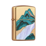 Sansui, оригинальная зажигалка, эмаль, инкрустация камня, подарочная коробка