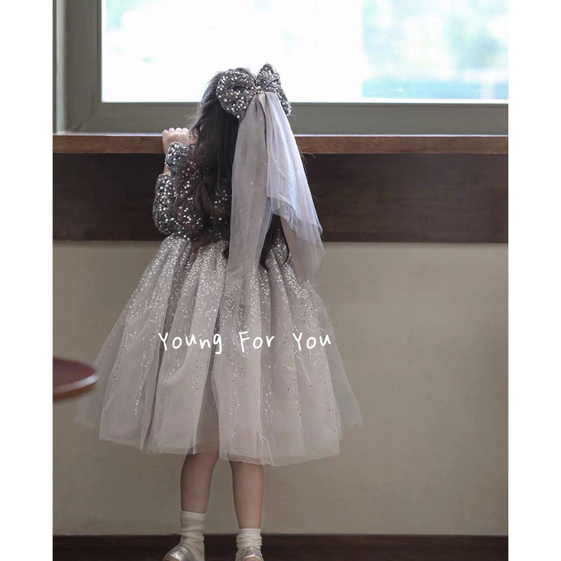 女童冬季连衣裙亮闪闪生日礼服高级感加绒小女孩亮片艾莎公主裙子,淘宝优惠券,粉丝福利购,淘宝优惠卷