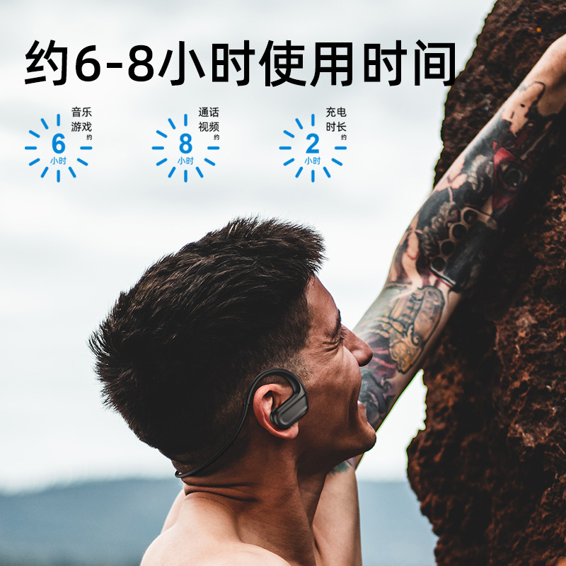 后上数码专营店【游泳级防水】运动蓝牙耳机跑步无线自带8G内存MP3一体式播放器挂耳型防汗华为适用苹果索尼小米手机L1