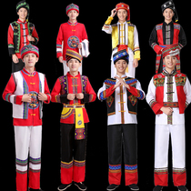 Ethnic minority clothing mens Miao Yao ethnic Dong ethnic dance clothes Tujia ethnic Yi Zhuang performed to serve ethnic costumes