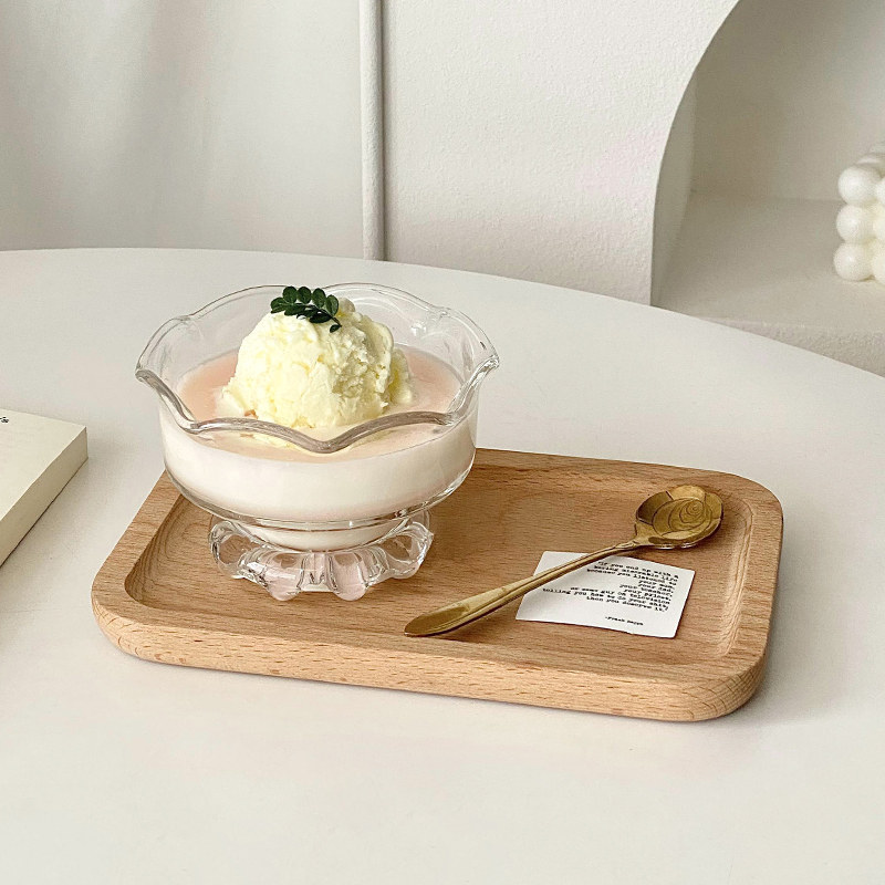 高脚冰淇淋甜品碗家用精致透明酸奶刨冰布丁雪糕碗燕窝宽口玻璃碗