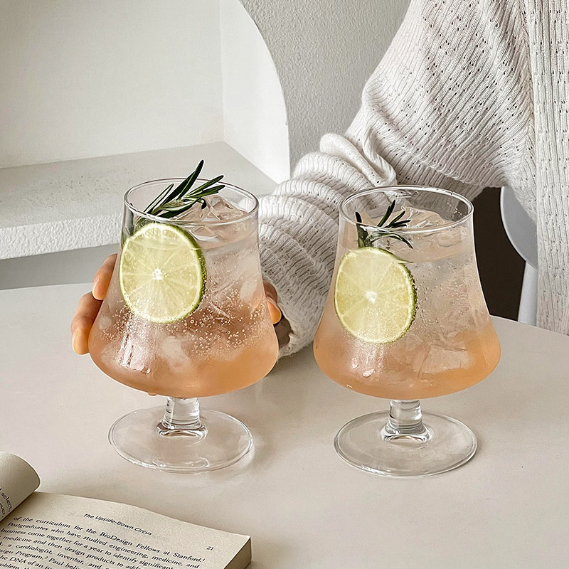 ins风高脚玻璃杯冰美式咖啡杯冷饮杯苏打气泡水杯饮料杯鸡尾酒杯,淘宝优惠券,粉丝福利购,淘宝优惠卷