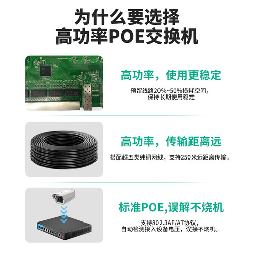 oamlink欧姆联POE交换机百兆千兆6/10/16/26口光纤网线poe供电48V安防监控工程专用国标兼容TP海康大华摄像头 - 图2