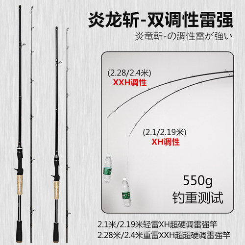 雷强竿黑鱼竿超硬xh重雷轻雷竿打黑专用路亚竿套装水滴轮全套锚杆 - 图1