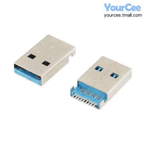 USB3.0-AM/AF/BF连接器 USB-A型B型方口公头母座 90/180度单/双口 - 图0