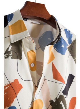 Slim fit printed youth men's shirt