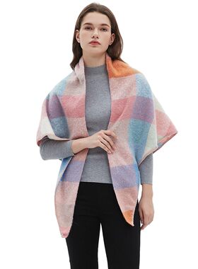 2024 Fashion INS Plaid Scarf Ring Yarn Triangle Shawl Scarf