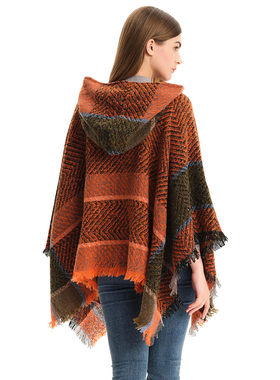 Women's Casual Fashion INS Style Hooded Shawl Poncho Scarf