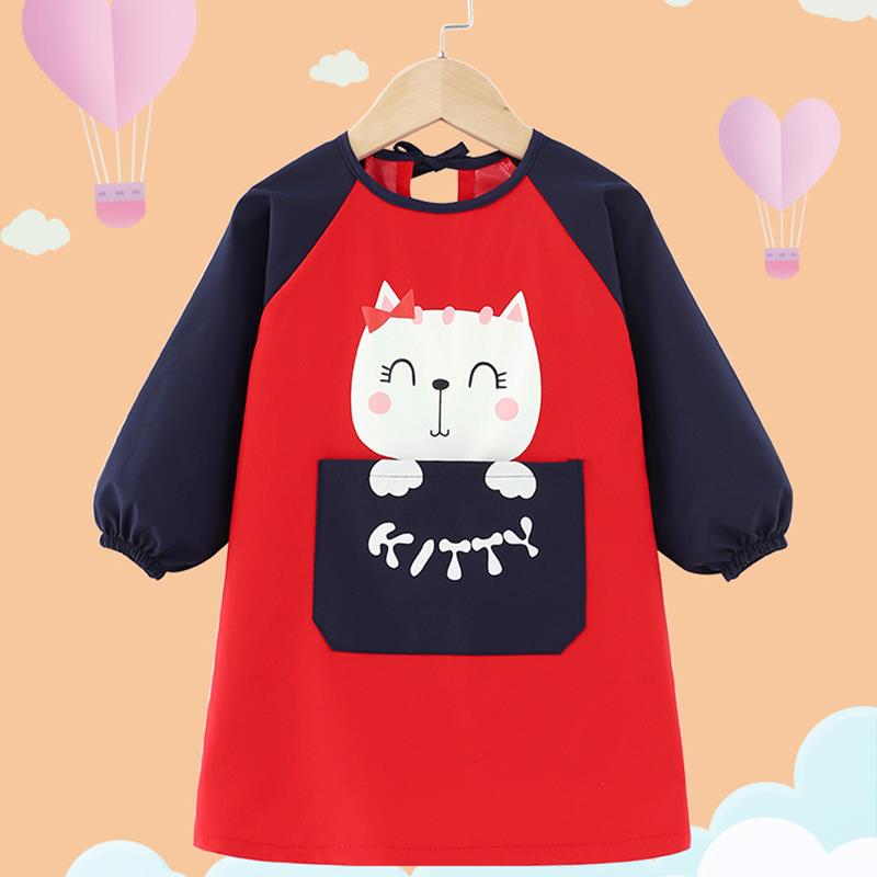 Children's apron waterproof coverall eating bib long sleeve