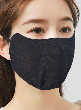 网红新款防晒女士口罩夏天冰丝透气薄款护眼面罩防紫外线网纱韩版